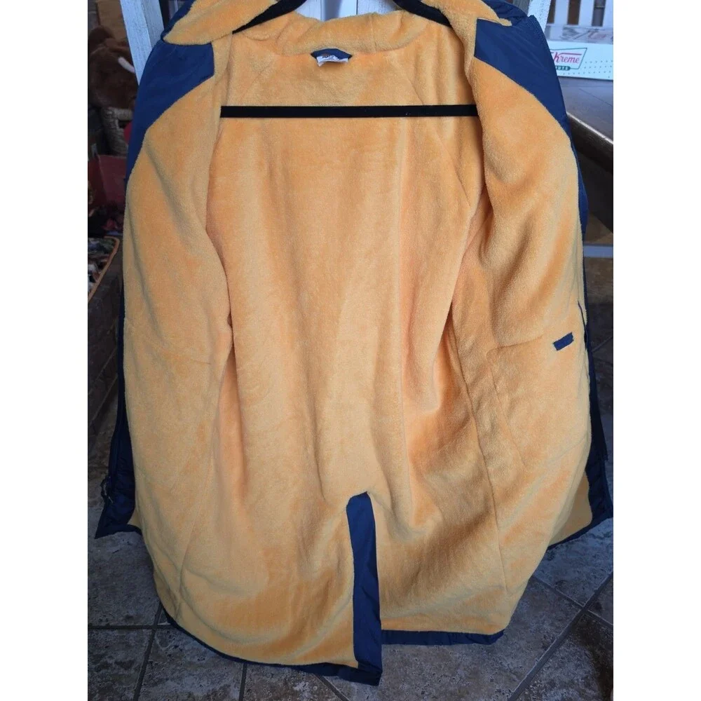 Sporti Youth Large Fleece Lined Swim Parka Navy Blue Hooded Water Resistant Long